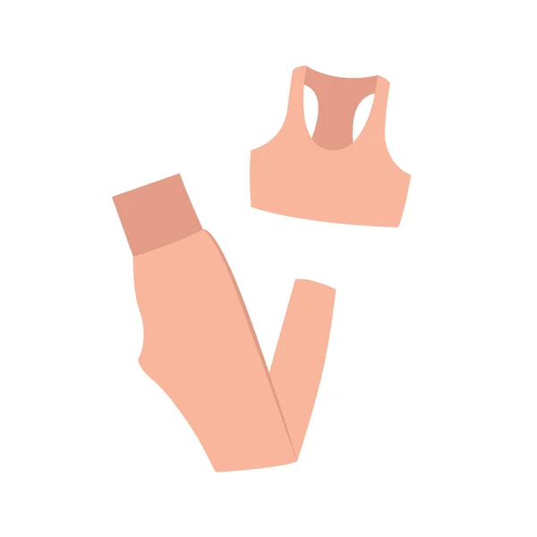 Fitness Top Leggins Gym Bra Pants Isolated Vector Illustration — Stock Vector