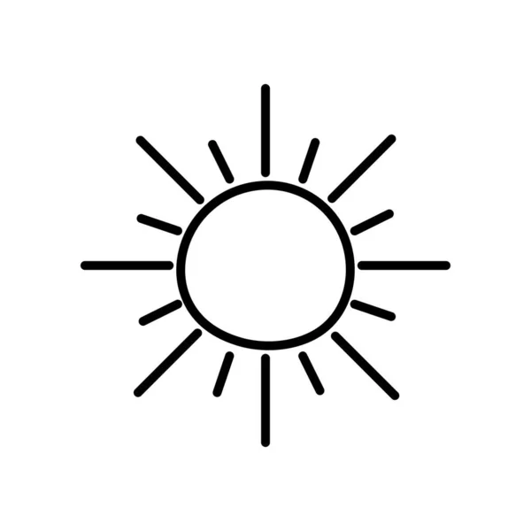Solen Skisserar Ikonen Redigerbar Stroke Isolerad Vektor Illustration — Stock vektor