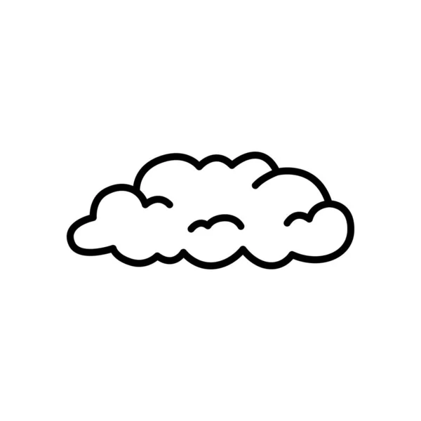 Cloud Outline Icon Editable Stroke Isolated Vector Illustration — Stock Vector
