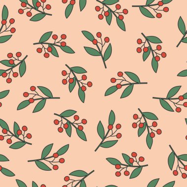 Pembe arka planda dalları olan kusursuz bir desen. Kumaş, duvar kağıdı, ambalaj, tekstil ve web tasarımı için iyidir..