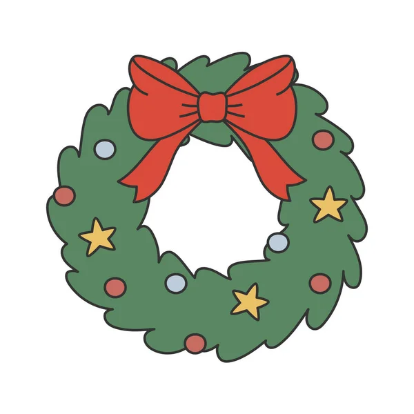 スター ボールで冬の花輪 クリスマスグリーティングカード 招待状 ポスター バナー プリント用テンプレート ロイヤリティフリーストックベクター