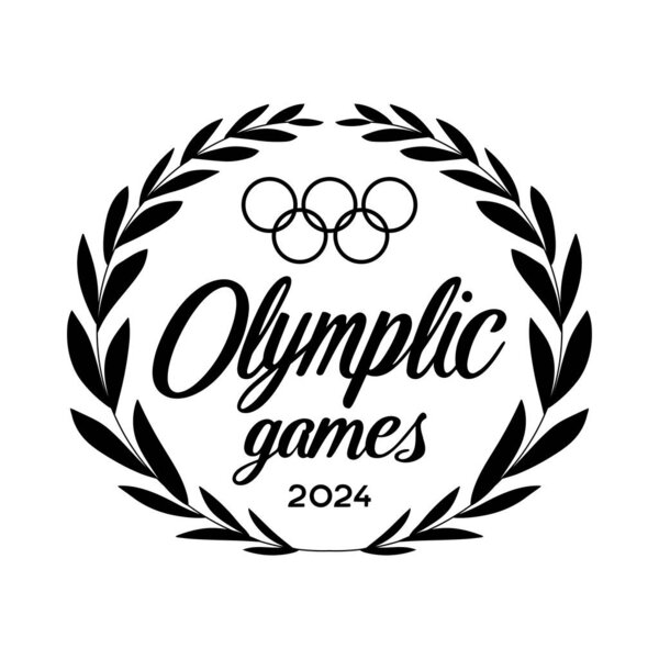 Olympic games 2024. Summer Olympic games in Paris 2024. Black lettering. Isolated vector illustration.