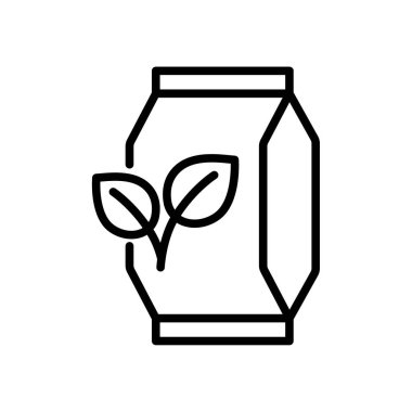 Eko kağıt torba ve ana hatlar simgesi. Çevre dostu paket sembolü. Düzenlenebilir felç. İzole vektör illüstrasyonu 