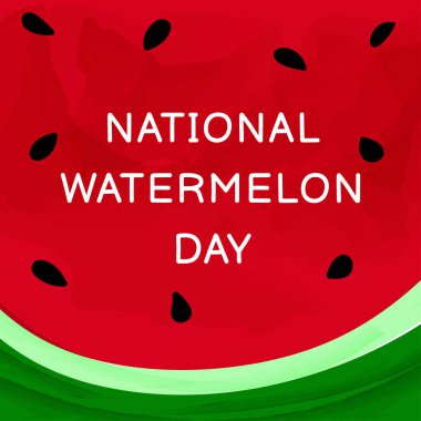 Ulusal karpuz günü. Suluboya desenli karpuz arka planı. Vektör illüstrasyonu