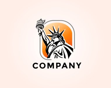 Heykel özgürlüğü sanat logosu tasarımı şablonu resimlemesi