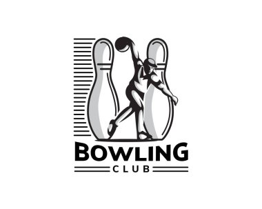 Sporcu bovling sopaları arka plan logo şablonu illüstrasyonu