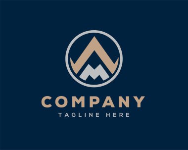 Soyut çember A M ilk iş modern zarif logo simgesi tasviri