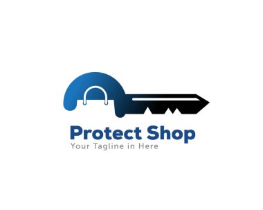 Güvenli dükkan sembolü logo tasarım şablonu çizim ilhamı