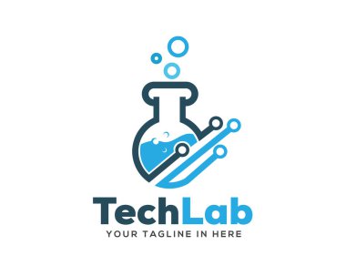 Cam Laboratuvarı Teknik Logo Simgesi Tasarım Şablonu İlham Şablonu