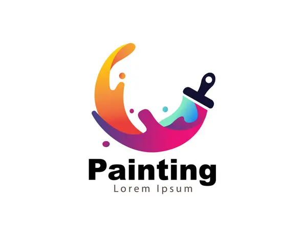boya fırçası sıvı renk logosu sembol dizayn şablonu ilhamı