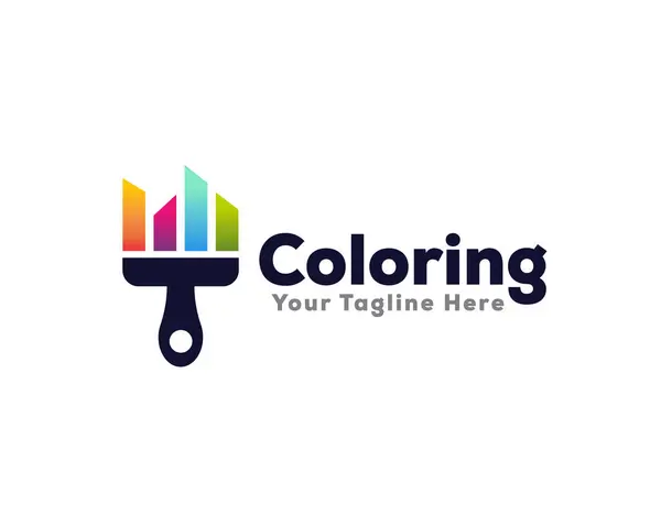 Abstract Brush Coloring Symbol Logo Design Template Illustration Inspiration — Stock Vector