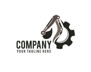 makine dişli servis kazıcı Logo tasarım vektör şablonu çizim ilham