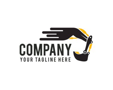 hızlı kazıcı müteahhitlik Logo tasarım vektör şablonu çizim ilham