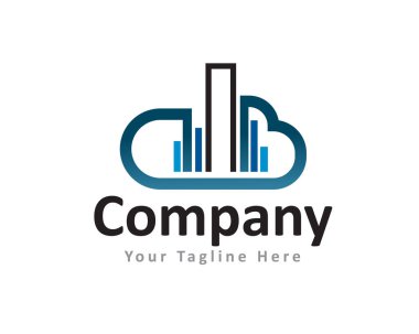 Sunucu bulut internet bağlantısı logo simgesi tasarım şablonu ilhamı oluşturuluyor