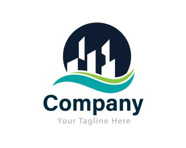 Basit soyut yapı bloğu logunun sembol tasarım şablonu ilhamı