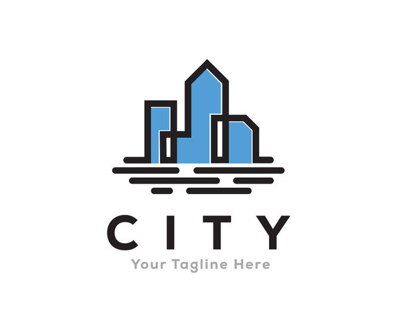 simple abstract line art building property real estate logo icon symbol design template illustration inspiration