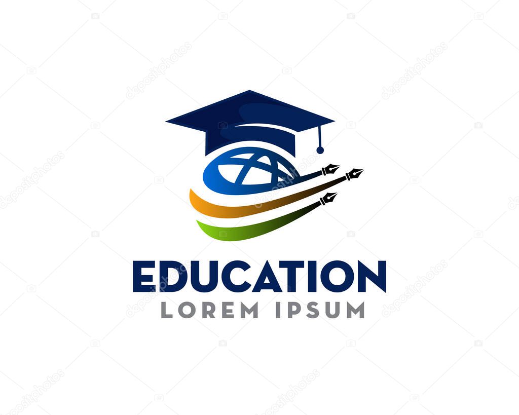 World graduation solution logo icon symbol design template illustration inspiration