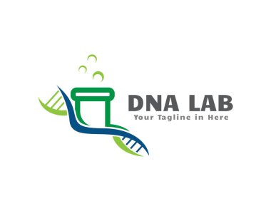 Cam laboratuarının genetik logo simgesi tasarım şablonu ilhamı