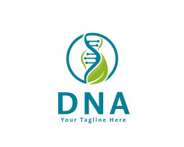 Çember yeşil eko biyogenetik çözüm logo simgesi tasarım şablonu ilhamından