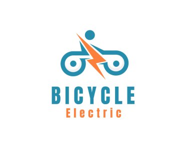 Bisiklet gök gürültüsü ışıklandırması elektrik logo simgesi tasarım şablonu çizim ilhamı