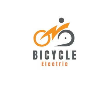 Güç enerjisi bisiklet logosu sembol dizayn şablonu çizim ilham