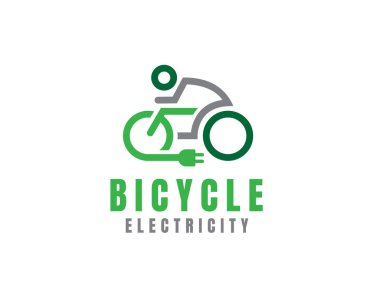elektrik bisiklet enerji logosu sembol tasarımı örnekleme ilhamı
