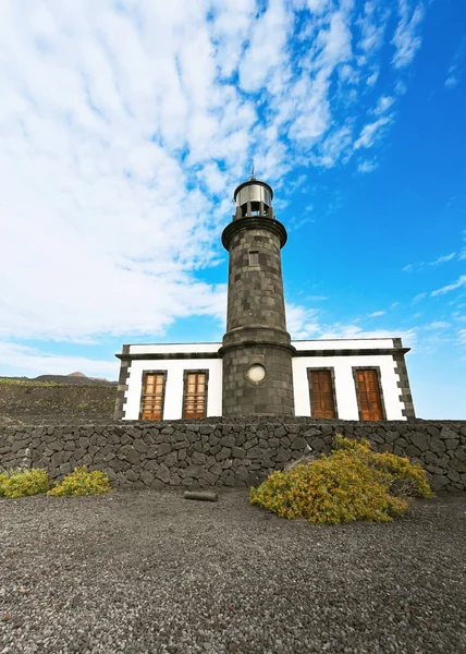 Landscape Lighthouse Faro Fuencaliente Salinas Fuencaliente Island Palma Canary Islands — Stock Photo, Image