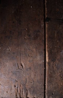 Eski grunge koyu desenli ahşap arka plan, eski kahverengi ahşap dokunun yüzeyi, üst manzara kahverengi tik ağacı paneli.