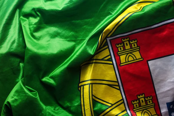 Bandeira Nacional Portuguesa Bandeira Tecido — Fotografia de Stock