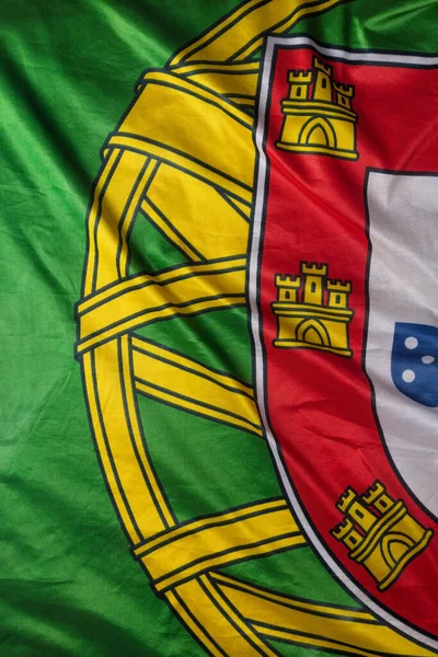 Portugiesische Nationalflagge Stofffahne — Stockfoto