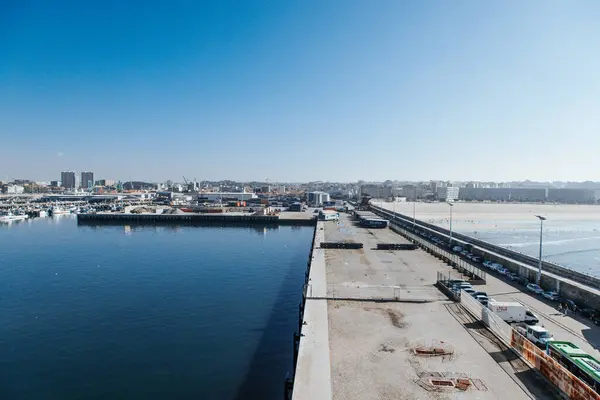 Port Kontenerowy Leixoes Porto Portugalia — Zdjęcie stockowe