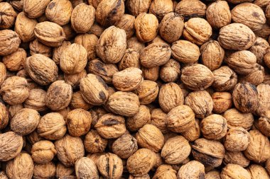 Yukarıdan görünen kabuklu birkaç ceviz.