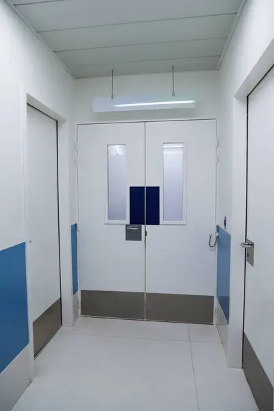 hospital corridor background closed doors