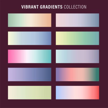 Canlı rengarenk gradyanlar paleti. Parlak renk örneklerine bir örnek.