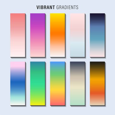 Canlı rengarenk gradyanlar paleti. Parlak renk örneklerine bir örnek.
