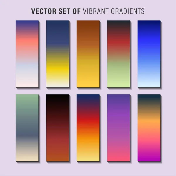stock vector Vibrant colorful gradients pallete. An example of a bright color swatches.