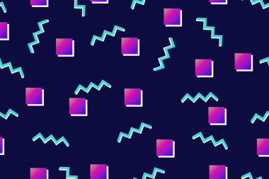 Renkli memphis stilinin serbest vektörü nostaljik arkaplan ya da eski 90 'ların pürüzsüz deseni