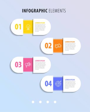 4 seçenek veya adımlı vektör bilgi tasarımı şablonu