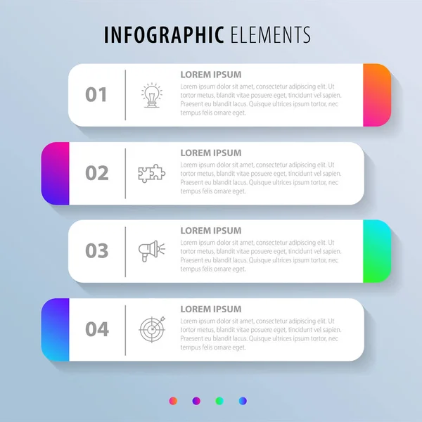 Vector Infographic Label Design Template Icons Options Steps Can Used — Stock Vector