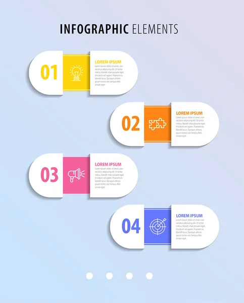 Vector Infographic Design Template Options Steps — Stock Vector