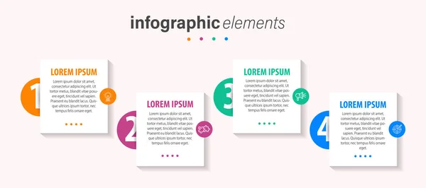 Modèle Conception Étiquettes Vectorielles Infographiques Avec Icônes Options Étapes Placement — Image vectorielle