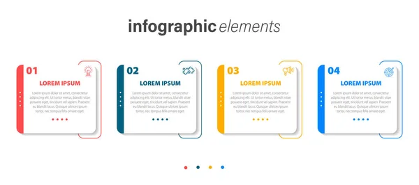 Modèle Conception Étiquettes Vectorielles Infographiques Avec Icônes Options Étapes Placement — Image vectorielle