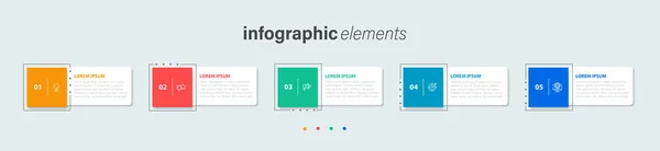Infographic Tasarım Şablonu Adımlı Etiket Konsepti Akışı Düzeni Diyagram Pankart — Stok Vektör