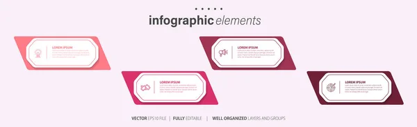 Bilgi Grafikleri Tasarım Vektörü Pazarlama Simgeleri Akışı Düzeni Diyagram Yıllık — Stok Vektör
