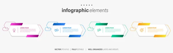 Modèle Conception Étiquettes Vectorielles Infographiques Avec Icônes Options Étapes Peut — Image vectorielle