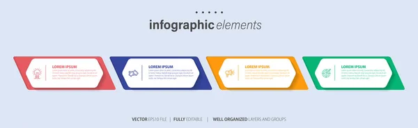 Modello Design Etichette Infografiche Vettoriali Con Icone Opzioni Passaggi Può — Vettoriale Stock