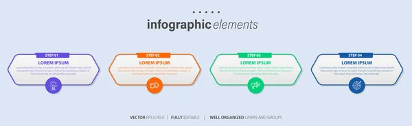 Vector Infographic Label Design Template Met Pictogrammen Opties Stappen Kan — Stockvector