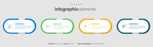 Διανυσματική Infographic Πρότυπο Σχεδιασμού Επιλογές Βήματα — Διανυσματικό Αρχείο