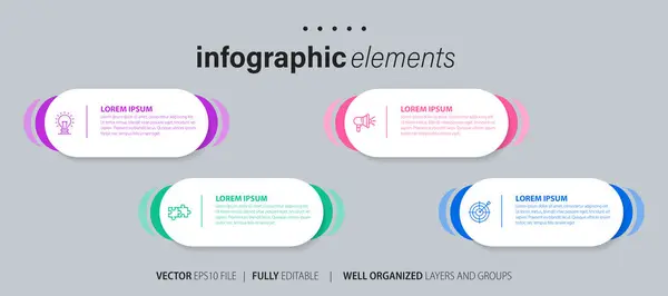 Vektor Infografik Design Vorlage Mit Optionen Oder Schritten — Stockvektor