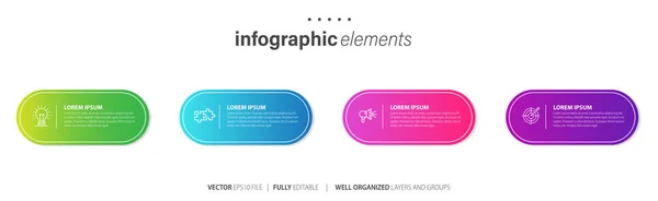 矢量信息设计模板 有4个选项或步骤 — 图库矢量图片
